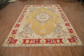 Vegetable Dye Oushak Oriental Large Rug 10x14