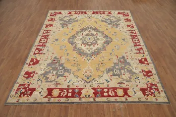 Vegetable Dye Oushak Handmade Wool Area Rug 8x10
