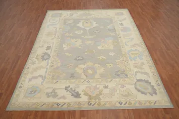 Vegetable Dye Oushak Handmade Large Area Rug 9x12