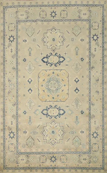 Geometric Kazak Vegetable Dye Area Rug 8x11