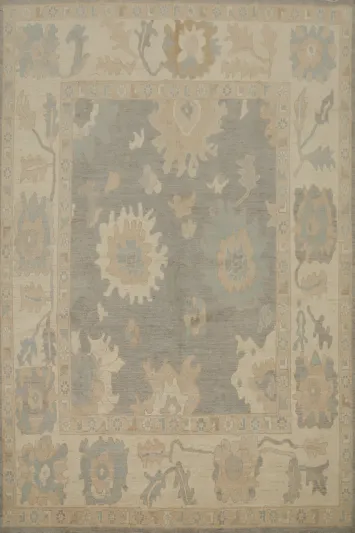 Handmade Gray Oushak Vegetable Dye Area Rug 8x10