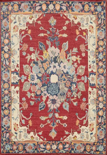 Red Floral Ziegler Vegetable Dye Area Rug 8x10