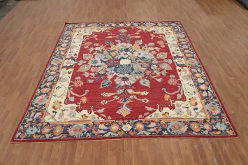 Red Floral Ziegler Vegetable Dye Area Rug 8x10