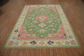 Floral Green Ziegler Vegetable Dye Area Rug 9x12