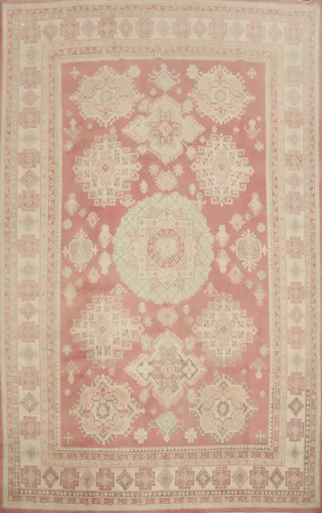 Handmade Geometric Kazak Vegetable Dye Area Rug 9x12