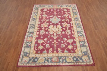 Handmade Floral Oushak Vegetable Dye Area Rug 6x9