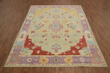Vegetable Dye Oushak Handmade Area Rug 8x11