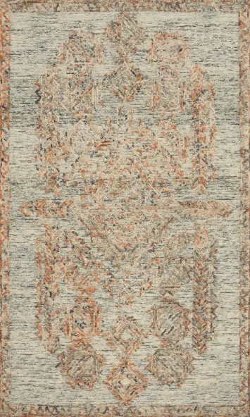 Textured Artistic Modern Area Rug 5x8 with Neutral Orange Hues