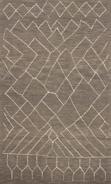 Elegantly Brown Crafted Modern Area Rug 5x8