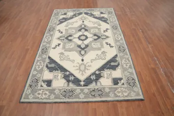 Handmade Wool Geometric Oriental Area Rug 5x8