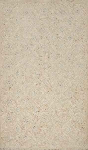 Stylish Soft Earth Tone Modern Area Rug 5x8 with Delicate Patterns