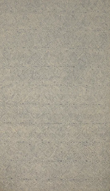 Beige & Blue Modern Wool Area Rug 5x8