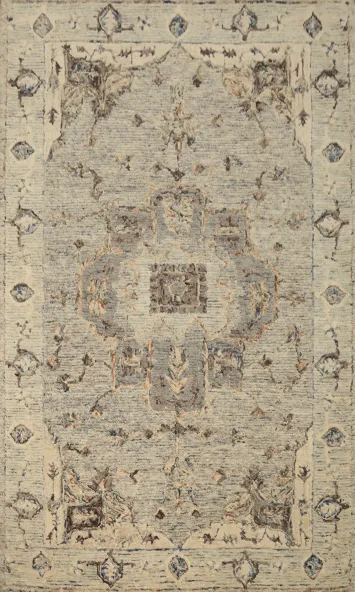 Sophisticated Area Rug 5x8 with Heritage Design and Soft Pastels