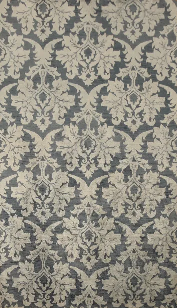 Sophisticated Gray and Ivory Damask Oriental Area Rug 5x8 for Living Spaces