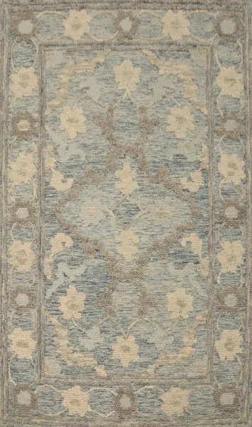 Rustic Elegance: Vintage Blue Oriental Area Rug 5x8 with Timeless Medallions