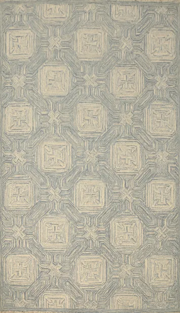 Tufted Modern Wool Oriental Area Rug 5x8