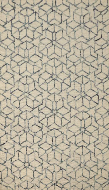 Geometric Bliss: Handcrafted Modern Area Rug 5x8
