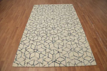 Geometric Bliss: Handcrafted Modern Area Rug 5x8