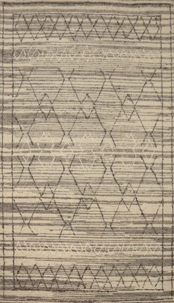 Hand Tufted Wool Trellis Oriental Area Rug 5x8