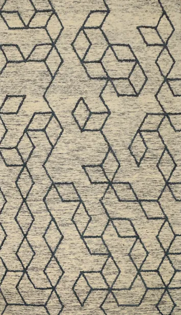 Tufted Elegance Modern Area Rug 5x8 with Interlocking Cubes