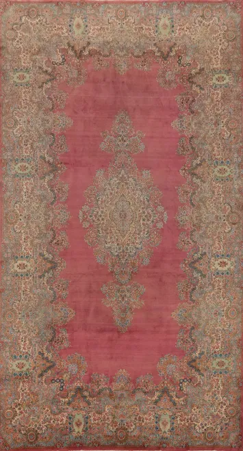 Vegetable Dye Antique Kerman Persian Large Rug 11x20