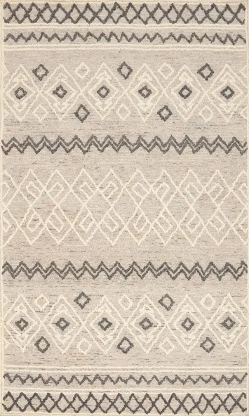 Handmade Wool Trellis Oriental Area Rug 5x8