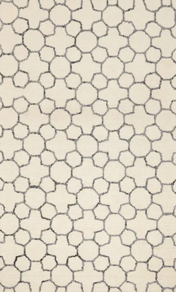 All-Over Wool Geometric Modern Area Rug 5x8