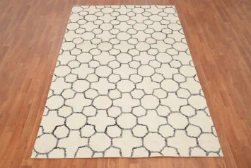 All-Over Wool Geometric Modern Area Rug 5x8