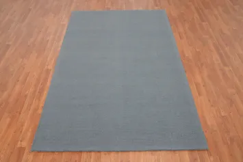 Solid Gray Modern Oriental Area Rug 5x8