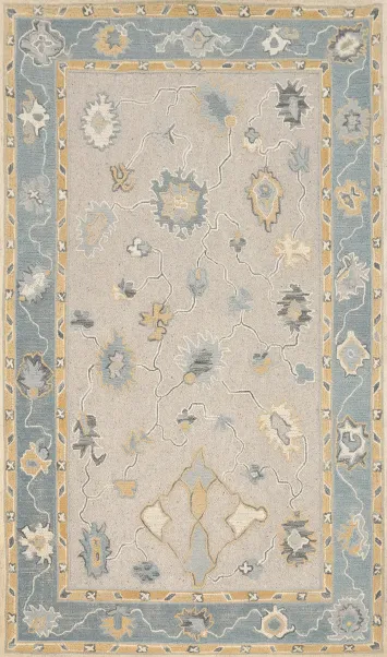 Gray Wool Oushak Oriental Area Rug 5x8