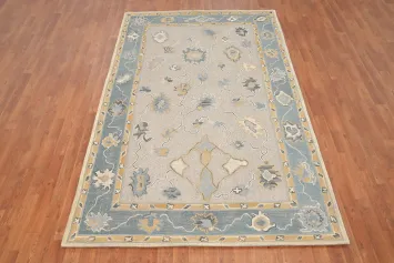 Gray Wool Oushak Oriental Area Rug 5x8