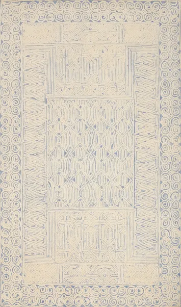 Elegant Geometric Patterned Modern Area Rug 5x8