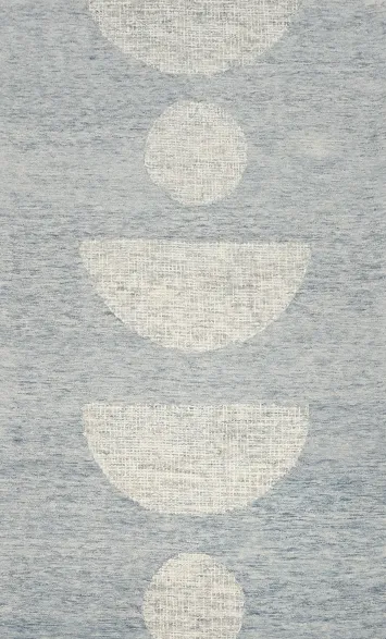 Modern Blue Geometric Area Rug 5x8 with Artistic Circle Design