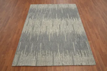 Gray and Beige Abstract Rug 5x7 for Modern Home Decor