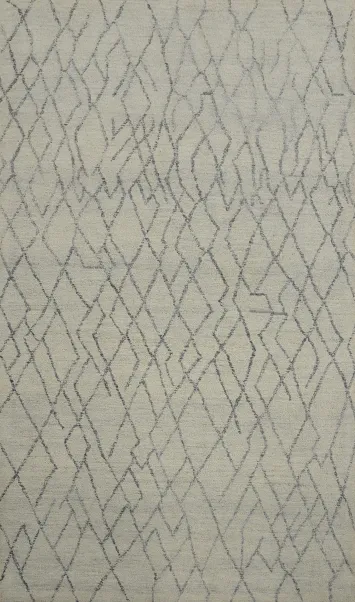 Trellis Wool Gray Modern Area Rug 5x8 for Chic Interiors