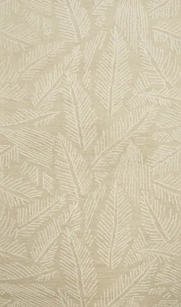 Elegant Beige Fern Leaf Design Modern Area Rug 5x8