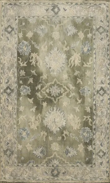 Green Oushak Oriental Area Rug 5x8