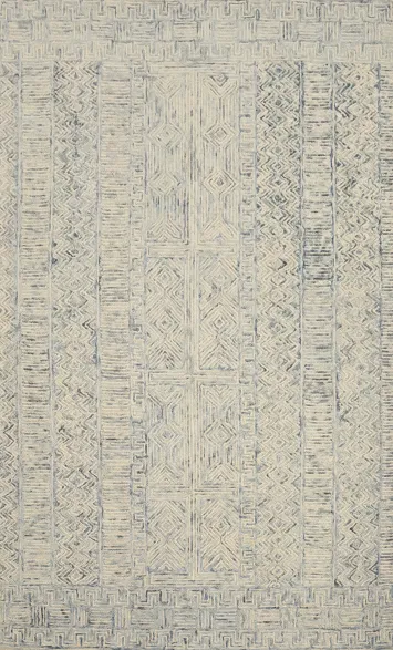 Modern Geometric Wool Oriental Area Rug 5x8