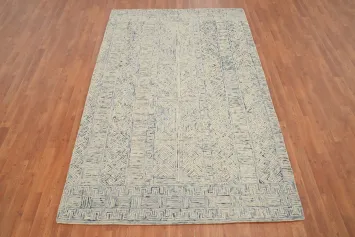 Modern Geometric Wool Oriental Area Rug 5x8
