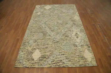 Modern Wool Geometric Oriental Area Rug 5x8