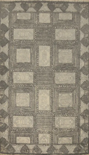 Geometric Elegance Modern Area Rug 5x8 Interlocking Squares