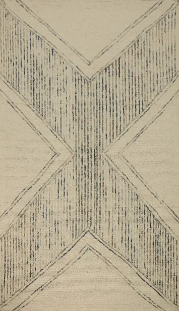 Contemporary Beige X-Patterned Modern Area Rug 5x8