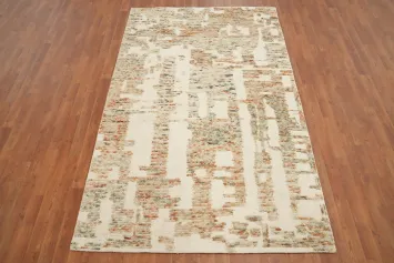 Abstract Area Rug 5x8 with Subtle Earth Tones and Texture
