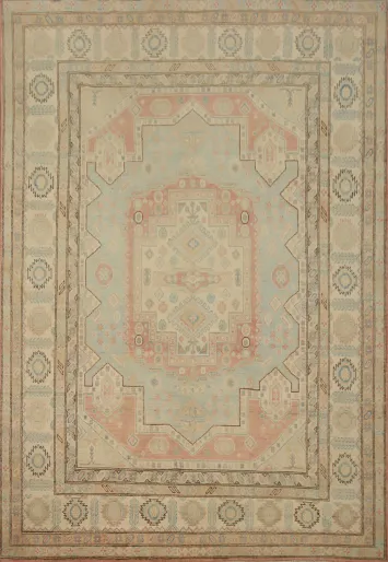 Geometric Wool Kazak Vegetable Dye Area Rug 8x10