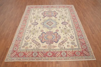 Geometric Kazak Vegetable Dye Area Rug 8x10