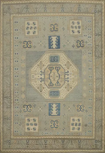 Vegetable Dye Kazak Geometric Area Rug 8x10