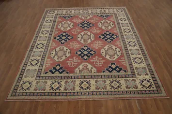 Vegetable Dye Kazak Geometric Wool Area Rug 8x10