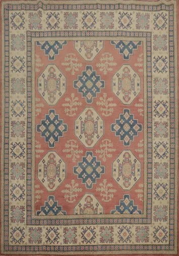 Vegetable Dye Kazak Geometric Area Rug 8x10