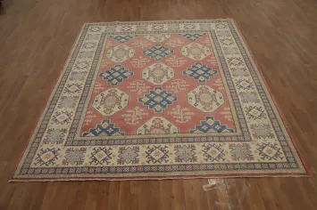 Vegetable Dye Kazak Geometric Area Rug 8x10