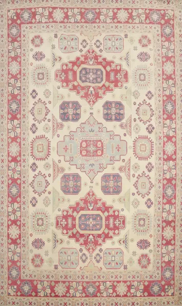 Geometric Kazak Vegetable Dye Area Rug 8x12